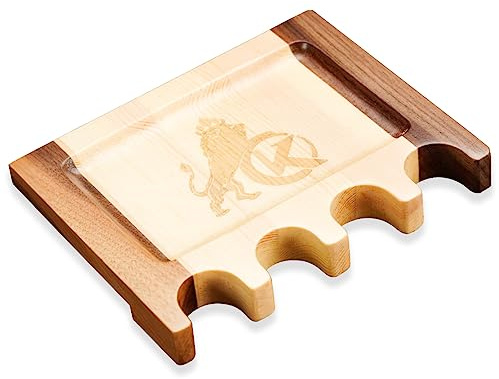 KONLLEN Support de queue de billard portable pour 4 queues de billard - En bois massif (4 trous)