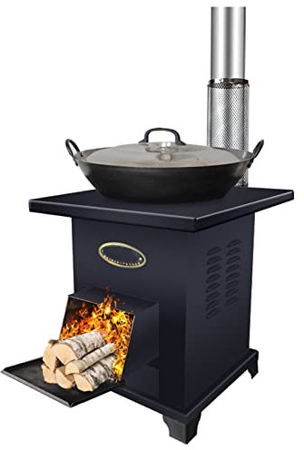 YYUINU Grand poêle poêle à Bois en Fonte, Chauffe-cheminée avec poêle en Fer,Le Chauffage intérieur et extérieur, la Cuisine Quotidienne, Le Camping en Plein air, Le Barbecue,Fixed