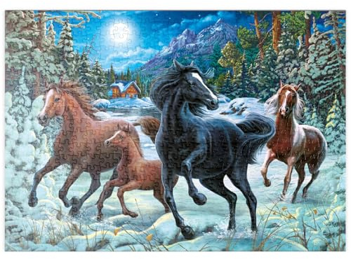 MyPuzzle Winterzauber der Pferde - Premium 500 Teile Puzzle - MyPuzzle Sonderkollektion von Puzzle Galaxy