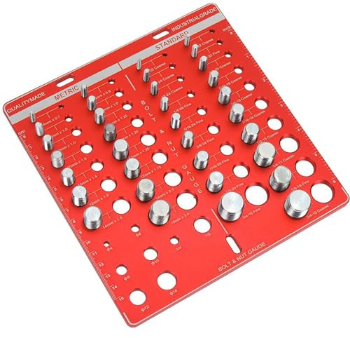 34 Gewindeprüfer für Muttern und Schrauben, Standardgröße aus Aluminiumlegierung, Zoll und Metrisch, Gewinde-Identifizierungslehre, für Schnelle, Bequeme und Genaue