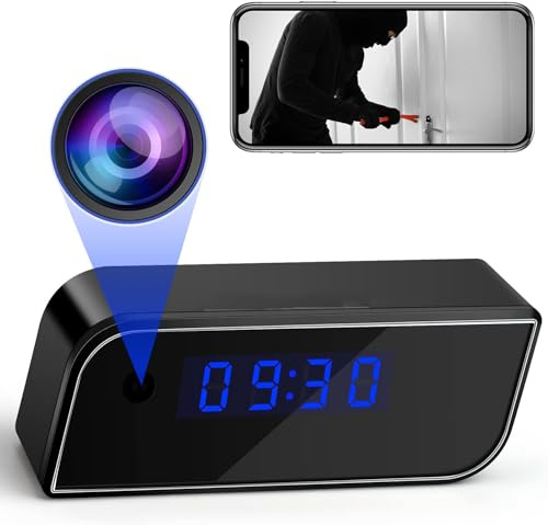 HopeGem Spy WIFI 4K/1080P Mini Camera - Hidden Clock Cam Video Recorder Wireless IP Cameras Indoor Home Office Warehouse Security Monitoring Nanny Cameras