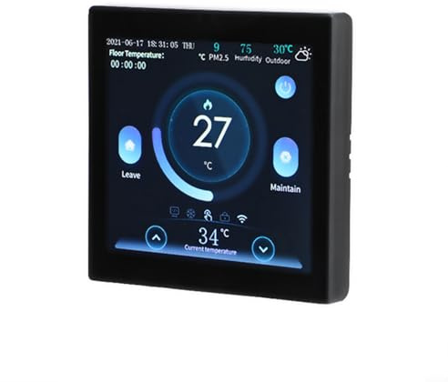 Puupaa Termostato WiFi, termostato programmabile intelligente per caldaia elettrica/a gas/riscaldamento dell'acqua, 16 A, compatibile con Alexa e casa, per casa, ufficio, hotel (nero)