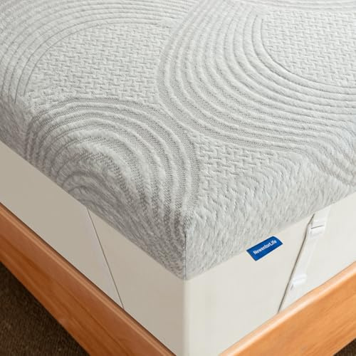 NewentorLife Memory Foam Mattress Topper with 125-Night Sleep Trail Classic Grey Super King(180x200x7cm)