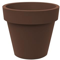 Tera STANDARD EN stor harts kruka för inomhus och utomhus, modern planteringskruka för växter och träd, UV- och frostbeständig dekorativ kruka, växthållare design för trädgård eller hem - Ø50 cm BRONS