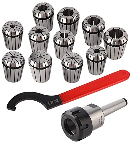 Acouto ER32 Collet Chuck Set MT2 Shank Handle Holder Spanner for Milling Machine with Box for Milling Tool Wor Made of Alloy Sp Steel, They are Stable in Performance. Fine