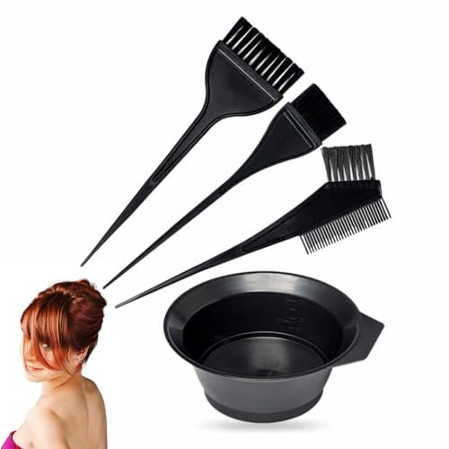 Haarfärbepinsel, Friseure, Färbeschale, doppelseitig, Salon, professionelles Highlighting-Set, geeignet für Männer, Frauen, Mädchen, Creme, Mischen, Bleichen, DIY-Werkzeuge, Heimzubehör (1 Packung)