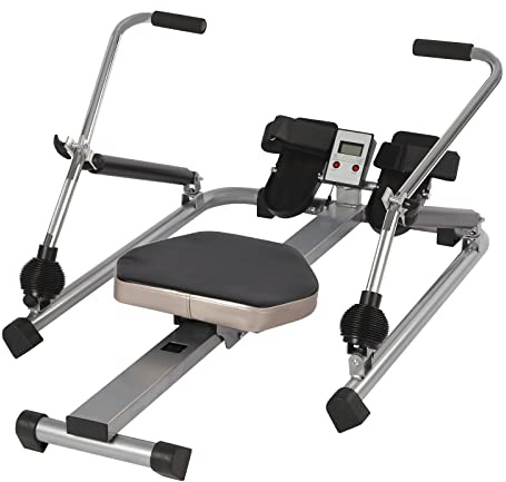 Hydraulisk roddmaskin för hemmet, roddmaskin magtränare LCD-skärm mjuk passform justerbar motstånd sportutrustning för hemmet