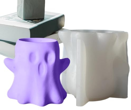 Molde de silicona fantasma, forma de vela, decoración de Halloween, manualidades para cemento, yeso, accesorios para el hogar