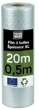 Pack and Move - Papier Bulles Recyclé - 0,50 x 20 m - Déménagement, Expédition Et Protection - Papier Bulle De Qualité - 70% recyclé