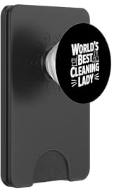 World's Best Cleaning Lady Quote for Housekeeper PopSockets PopWallet for MagSafe