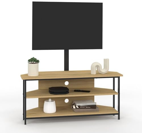 IDMarket - TV-Möbel 100 cm TV-Eckmöbel Detroit mit Regalen und Verstellbarer TV-Halterung von 32 bis 70 Zoll Industriedesign