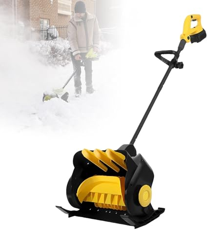 Pala Da Neve 21V Pala Da Neve Portatile Pala Neve Elettrica Senza Fili Da 16 Pollici Soffiatore Neve Compatto Con Manico Pieghevole per Casa Giardino E Inverno(Battery x2)