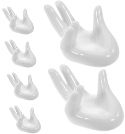 TOYANDONA Set 6 Pezzi Portauova in Ceramica a Forma di Mano, Supporto per Uova Sode e Decorazioni Pasquali da Tavolo, Espositore Versatile per Cucina e Feste di Pasqua