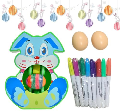Kit Di Decorazione Uova - ABS, 17x21cm | Kit Di Tintura Per Uova, Set Di Pittura Per Bambini | Giocattolo Educativo Artigianale Di Pasqua Per Bambini, Attività Famiglie, Viaggi Scuola, Campeggio