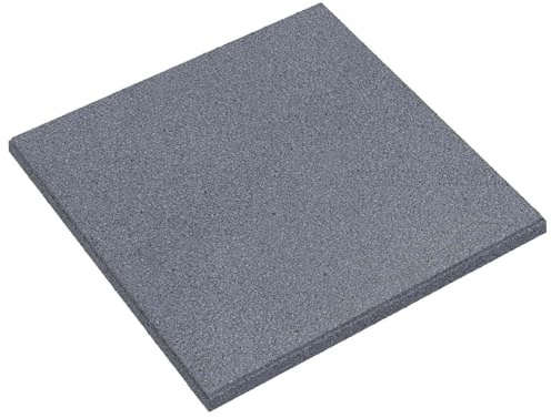 Lot de 6 tapis de protection contre les chutes - Gris - 50 x 50 x 3 cm - En caoutchouc - Dalles de sol amortissantes pour jardin, aire de jeux et terrasse - Dalles en caoutchouc résistantes aux