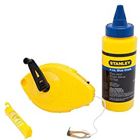 Stanley 47-443 3 Piece Chalk Box Set - 4-Ounce bottle Blue Chalk & Plastic Line Level