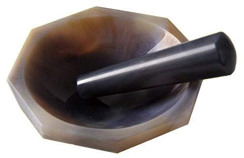 Hanchen Mörser aus natürlichem Achat mit Stößel für Laborschleifen, ID=100 mm, Außendurchmesser = 110 mm.