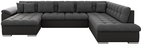 Mirjan24 Eckcouch Ecksofa Niko Bis, Design Sofa Couch mit Schlaffunktion und Bettkasten U-Sofa Farbauswahl Wohnlandschaft vom Hersteller (Ecksofa Links, Soft 020 + Majorka 03)