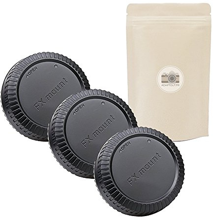 3x FX O - Tappo copriobiettivo posteriore per obiettivi Fuji X - Adaptout Marca francese