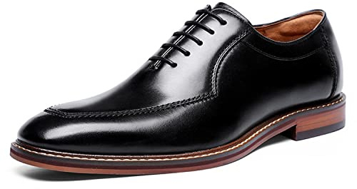 DESAI Homme Chaussures à Lacets en Cuir Derby Mariage Oxford Business Brogues,44 EU,Noir