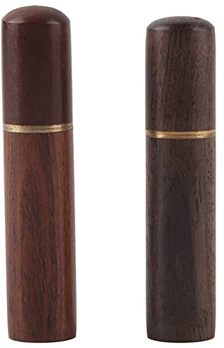 2 Stück Nadeln Box aus Holz Nadel Etui Mini Zahnstocherbox Aufbewahrung Nadelspeicher zum Aufbewahren von Handgefertigtem Nähnadel Zubehör(Ebenholz + Rosenholz)
