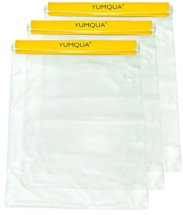 YUMQUA Clear Waterproof Bags Large Size 3 Pack Set, Watertight Pouch Holder for Document Map Camera Mobile Phone Tablet, fits Kayaking Boating Hiking Beach Water Sports, Yellow