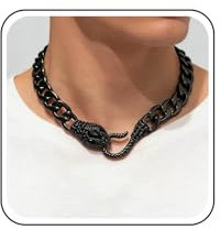 Inateannal Schlange Choker Halskette Kubanische Gliederkette Halskette Kristall Schlange Aussage Halskettes Halloween Lätzchen Halskettes Schmuck Für Frauen Mädchen