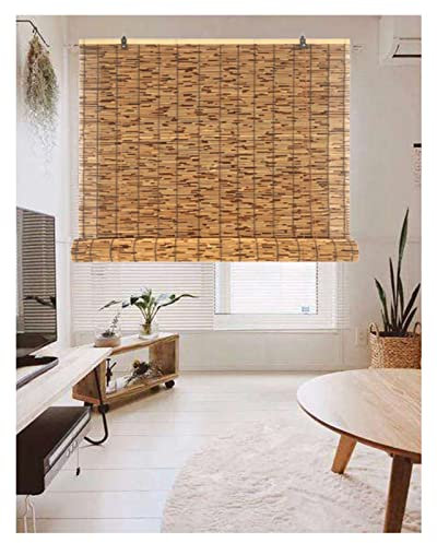 CcacHe Bambusrollo Outdoor, Rollo Aussenbereich Wetterfest Bambus Jalousie Raffrollo Transparent Anti-UV Rollos Seitenzugrollo Verdunkelungsrollo Sichtschutz Breite: 40-160cm