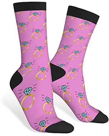 Lustige Socken mit niedlichem Hund, Cartoon-Dackel, lässig, Crew-Socken, kontrastfarbenes Design für Damen und Herren, Geschenk, Diamantringe, One size