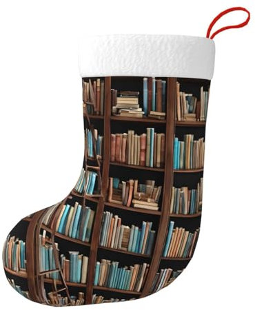 SYLALE Strick-Weihnachtsstrümpfe, 45,7 cm, Geschenk für Familie, Urlaub, Kamin, hängende Strümpfe, Weihnachten, Neujahr, Party-Dekoration – Bücher