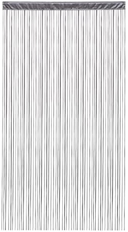 Victoria M. Leonora Fadenvorhang Fadengardine Türvorhang Insektenschutz, mit Durchzugstunnel, Waschbar, Kürzbar, 100 x 245cm, Multi grau