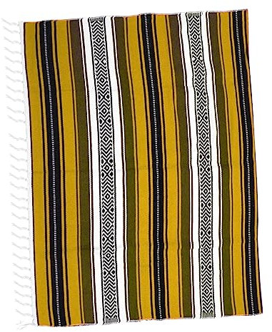 BESTOYARD Blended Mexican Blanket Yoga Mat Cape Woven Blanket Für Sofa Schlafzimmer Auto Gelb Weich Und Farbenfroh Für Jeden