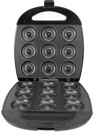 Donut Maker, 9 Löcher, Eisen-Aluminium, Antihaftbeschichtet, Elektrische Donut Maker Maschine, Multifunktionaler Tragbarer Mini-Donut Maker für Frühstück, (EU -Stecker 220 V)