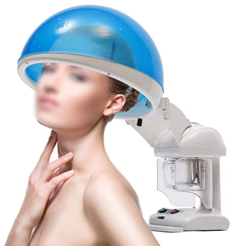 Hair Steamer, 480W 2 in 1 Facial and Hair Steamer Multi-Functional Ozone Steamer with Hair Care Hood Non-Slip Pads, Hair Care Machine Suitable for Home, Barber Beauty Stores
