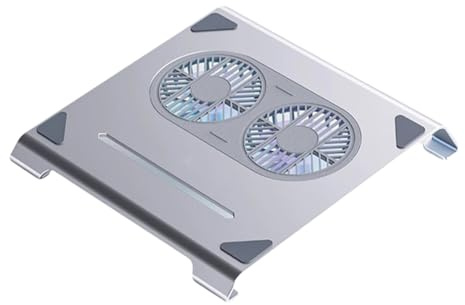 Osmond Base de Refrigeración para Portátil con Ventiladores y Puerto USB. Soporte para Portátil. Soporte de Radiador de Aluminio para Ordenador Portátil. Brillante.