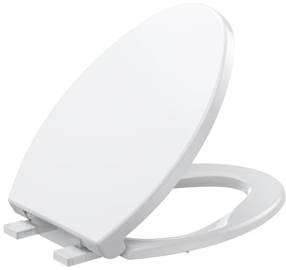 Garvee Toilet Seat Cover Elongated Toilet Seat,PP Quick Release Flat Lid Toilet Seat Elongated Easy Remove Easy Clean for Bathroom Renovation Family Apartment Guest Restroom