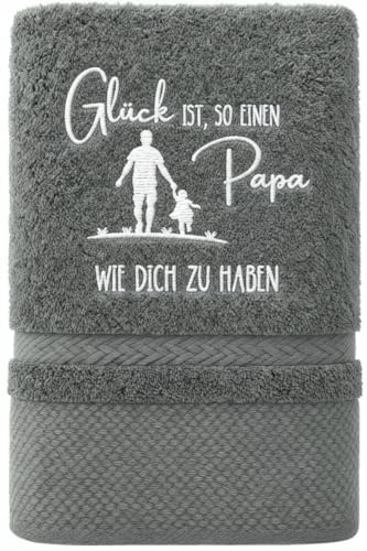 kiimiipa Papa Geschenk Handtuch,Geschenk für Papa Bestickt HandtüCher 50x100, Vatertagsgeschenk,Geburtstagsgeschenk FüR Väter,Vatertag Weihnachten (Papa -1)