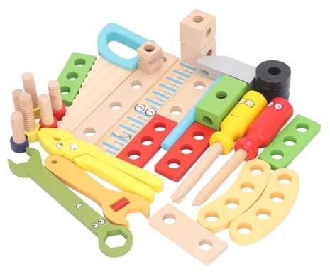 ciciglow Ensemble D'outils en Bois, Jouets de Construction DIY, Ensemble D'outils de Construction éducatifs avec Boîte de Rangement pour les Tout-petits et les Filles