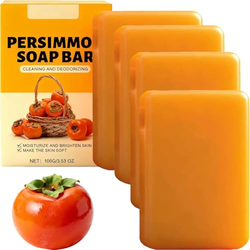Lot de 4 savons de kaki pour contrôler les odeurs corporelles, gel douche kaki, savon bio pour éliminer les odeurs pour femmes et hommes
