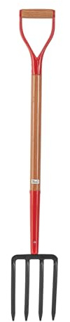 Truper 30293 Spading Fork – 4 Tines, 30 Inch Wood & Steel D-Handle