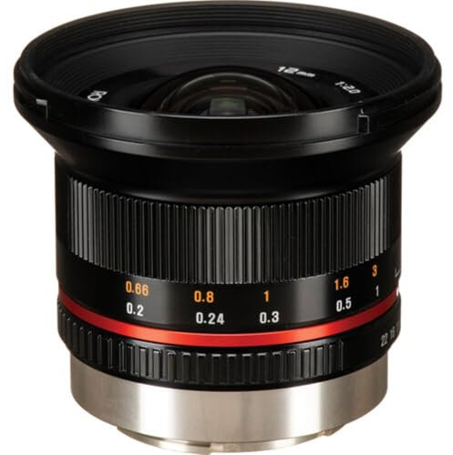 Rokinon 12mm F2.0 NCS CS Ultra Wide Angle Lens for Fuji X Mount Digital Cameras (Black) (RK12M-FX) - Fixed