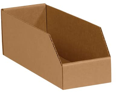 Aviditi Aufbewahrungskörbe aus Wellpappe, 10,2 x 30,5 x 11,4 cm, Kraftpapier, 50 Stück, für Lager, Garage und Heimorganisation