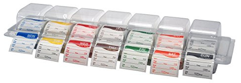 DayMark Day of the Week 2 Square Dissolvable Labels, Monday-Sunday, Label Dispenser Included (1,750 labels)
