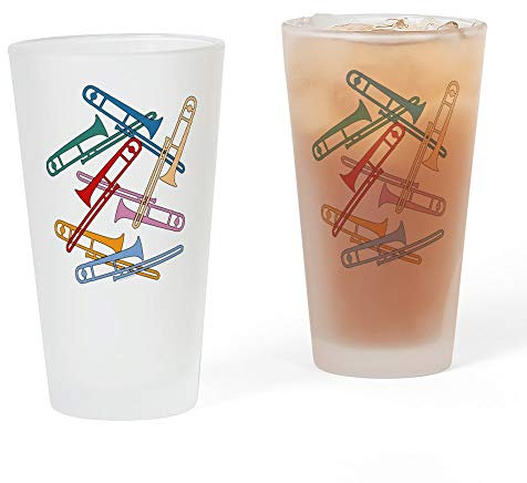 CafePress Colorful Trombones Pint Glass Pint Glass, 16 oz. Drinking Glass