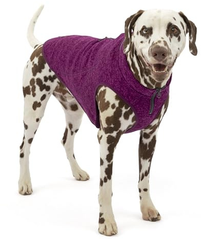 Kurgo Core Hunde-Pullover, Leichtes Fleece, Mit 2-Wege-Reißverschluss, Mit Hundegeschirr kompatibel, Größe XL, Lila