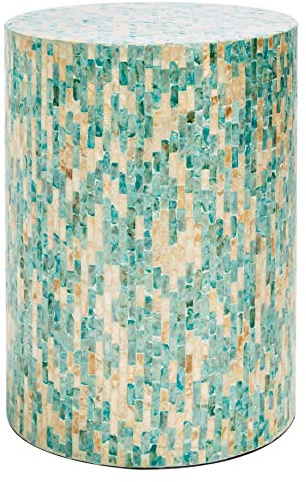 SAFAVIEH Home Collection ACC1801 Accent Table, Blue/Gold