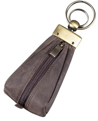 STILORD Enno Llavero Cuero Hombre Pequeño Vintage Cartera Porta Llaves Organizador Estuche para Llaves con Monedero Portamonete Piel Auténtica Color:Negro