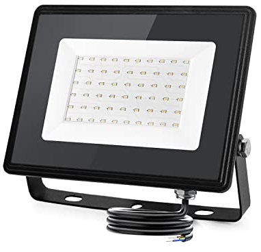 Aigostar- Faretto led 50W da Esterno bianco naturale,super illuminoso da 4500 lumen e 4000k. Impermeabile IP65 per cortile, giardino, garage, tetto.