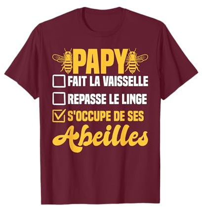 Papy S'Occupe De Ses Abeilles Humour Apiculteur Papa Cadeau T-Shirt