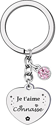 FGHJK Je t’aime Porte-clés,Idée Cadeau Original Amie Amis Couple Amoureux Collègue Frère Sœur Mari Femme pour Anniversaire St Valentin Noël,Cadeau Femme Noel